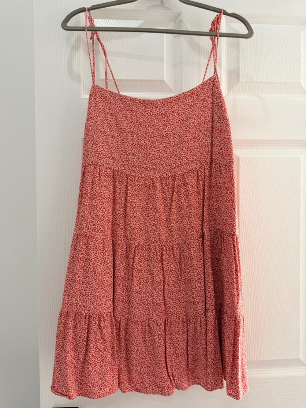 Tiered Mini Dress with Tie Straps